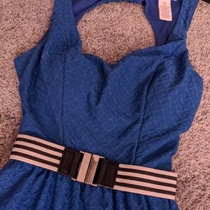 Blue Open Back Dress